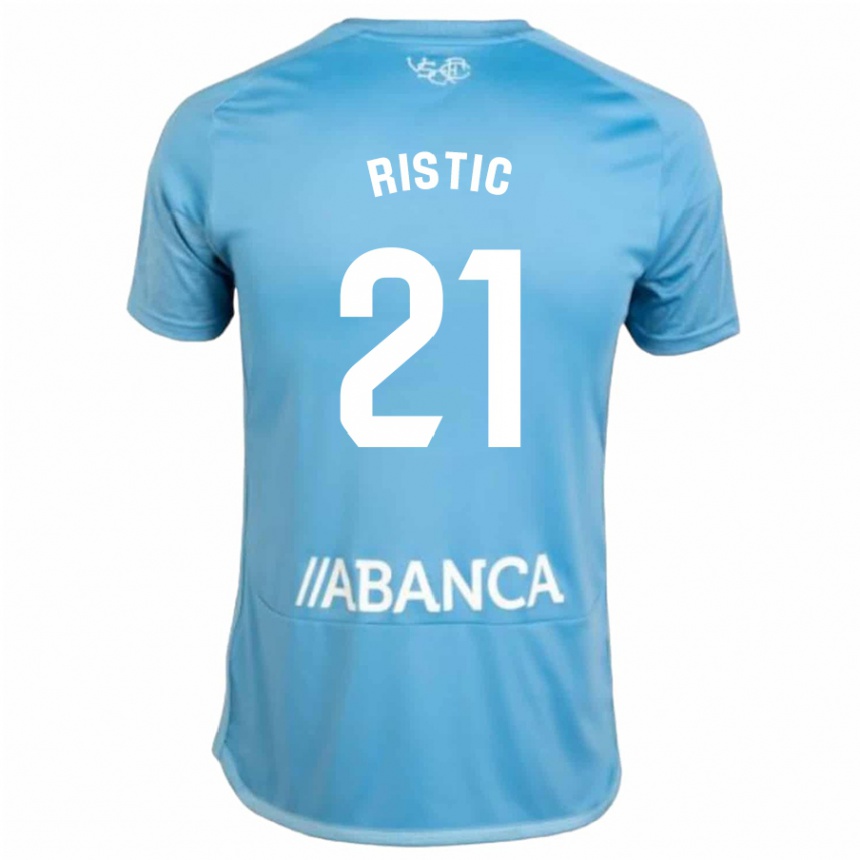 Hombre Fútbol Camiseta Mihailo Ristic #21 Azul 1ª Equipación 2023/24 Perú