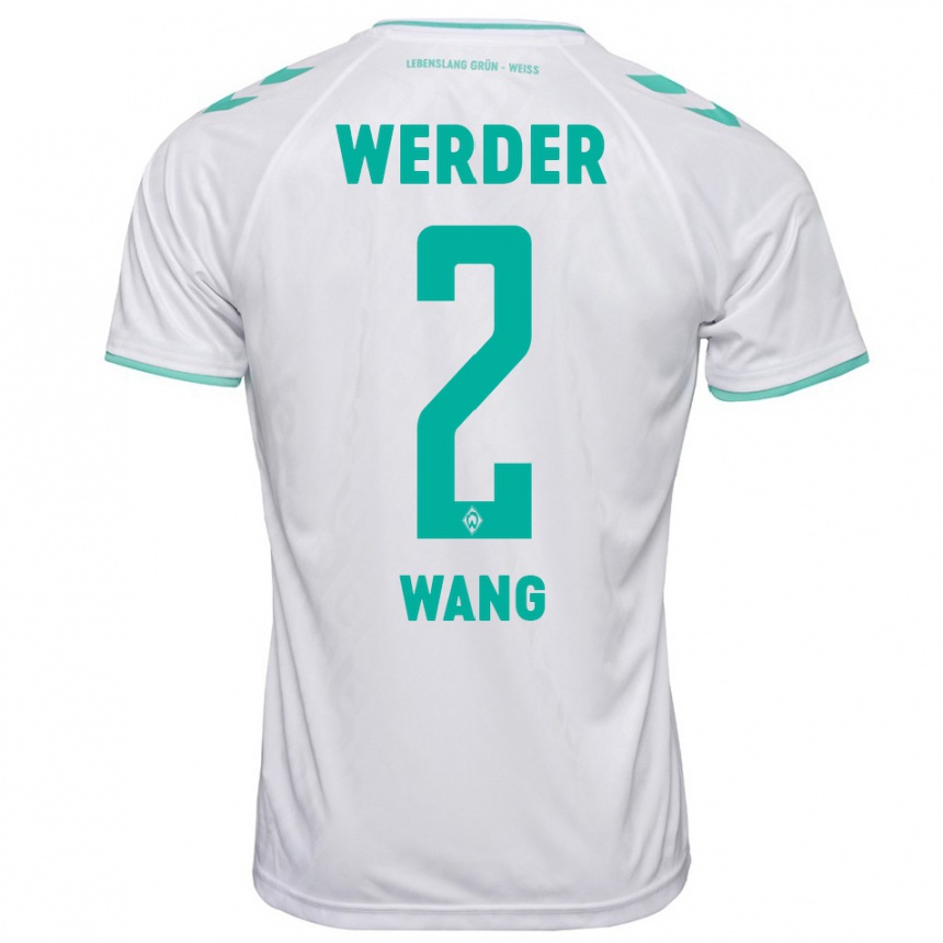 Hombre Fútbol Camiseta Bowen Wang #2 Blanco 2ª Equipación 2023/24 Perú