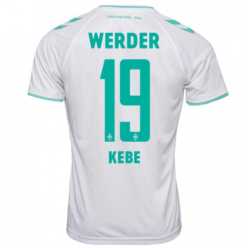 Hombre Fútbol Camiseta David Kébé #19 Blanco 2ª Equipación 2023/24 Perú