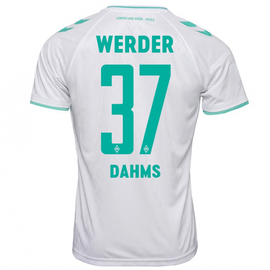 Hombre Fútbol Camiseta Lena Dahms #37 Blanco 2ª Equipación 2023/24 Perú