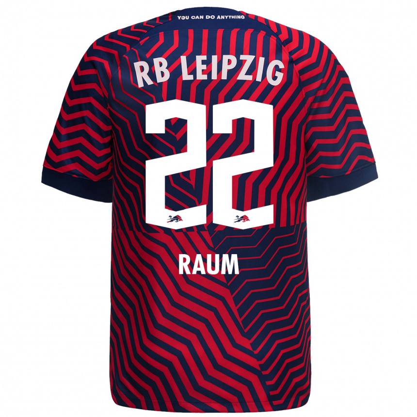 Hombre Fútbol Camiseta David Raum #22 Azul Rojo 2ª Equipación 2023/24 Perú