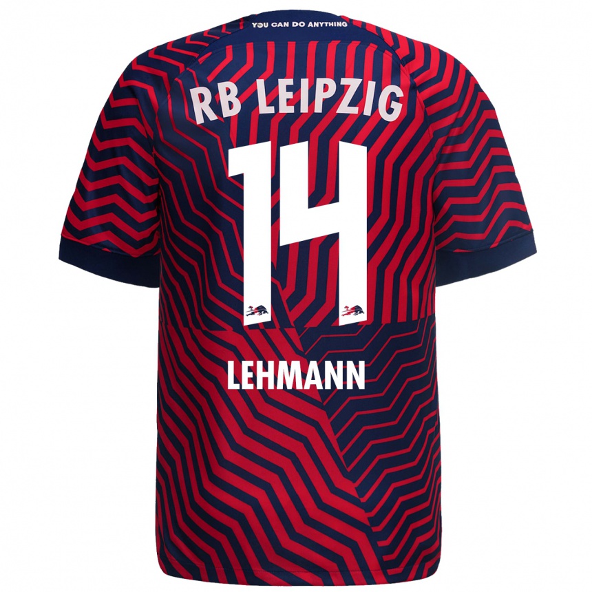 Hombre Fútbol Camiseta Noah Lehmann #14 Azul Rojo 2ª Equipación 2023/24 Perú