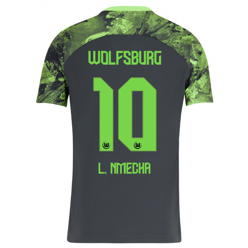 Hombre Fútbol Camiseta Lukas Nmecha #10 Gris Oscuro 2ª Equipación 2023/24 Perú