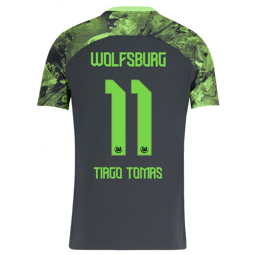 Hombre Fútbol Camiseta Tiago Tomás #11 Gris Oscuro 2ª Equipación 2023/24 Perú