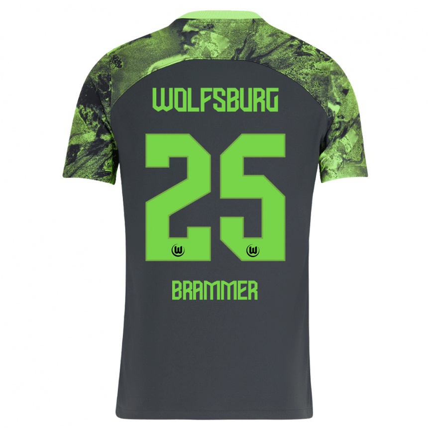 Hombre Fútbol Camiseta Ole Brammer #25 Gris Oscuro 2ª Equipación 2023/24 Perú