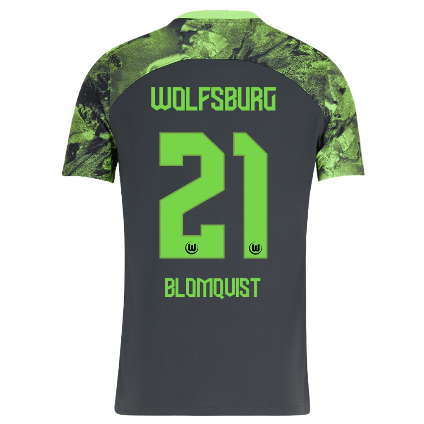 Hombre Fútbol Camiseta Rebecka Blomqvist #21 Gris Oscuro 2ª Equipación 2023/24 Perú