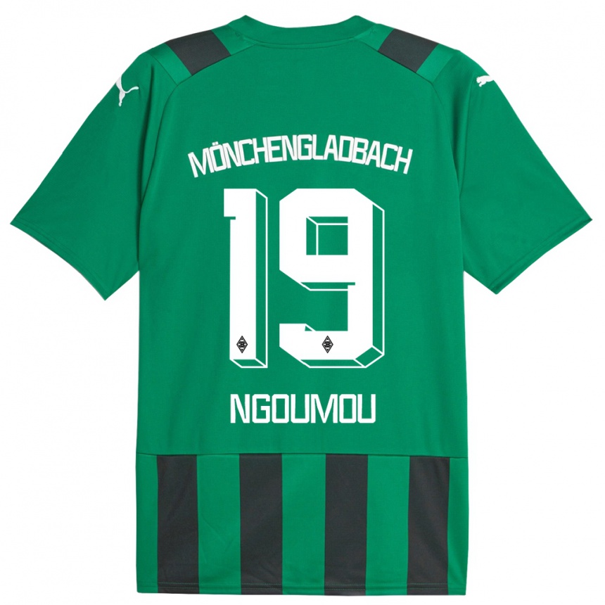 Hombre Fútbol Camiseta Nathan Ngoumou #19 Verde Negro 2ª Equipación 2023/24 Perú