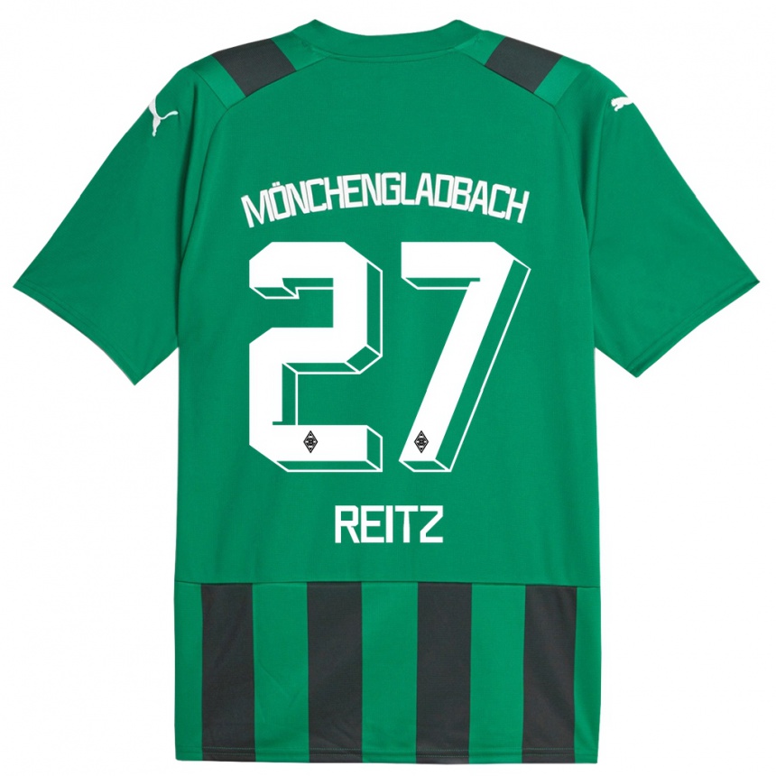 Hombre Fútbol Camiseta Rocco Reitz #27 Verde Negro 2ª Equipación 2023/24 Perú