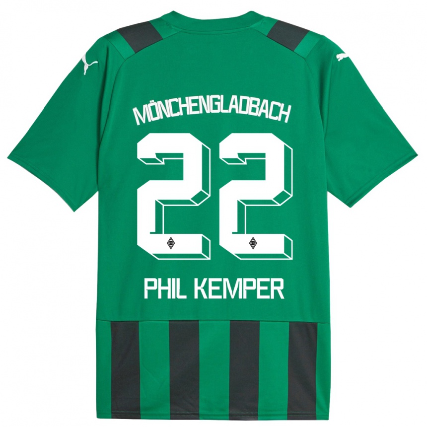 Hombre Fútbol Camiseta Phil Kemper #22 Verde Negro 2ª Equipación 2023/24 Perú