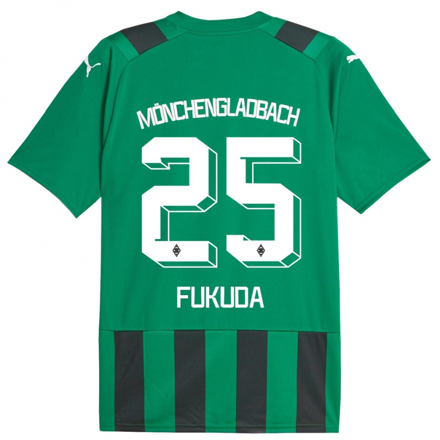 Hombre Fútbol Camiseta Shio Fukuda #25 Verde Negro 2ª Equipación 2023/24 Perú