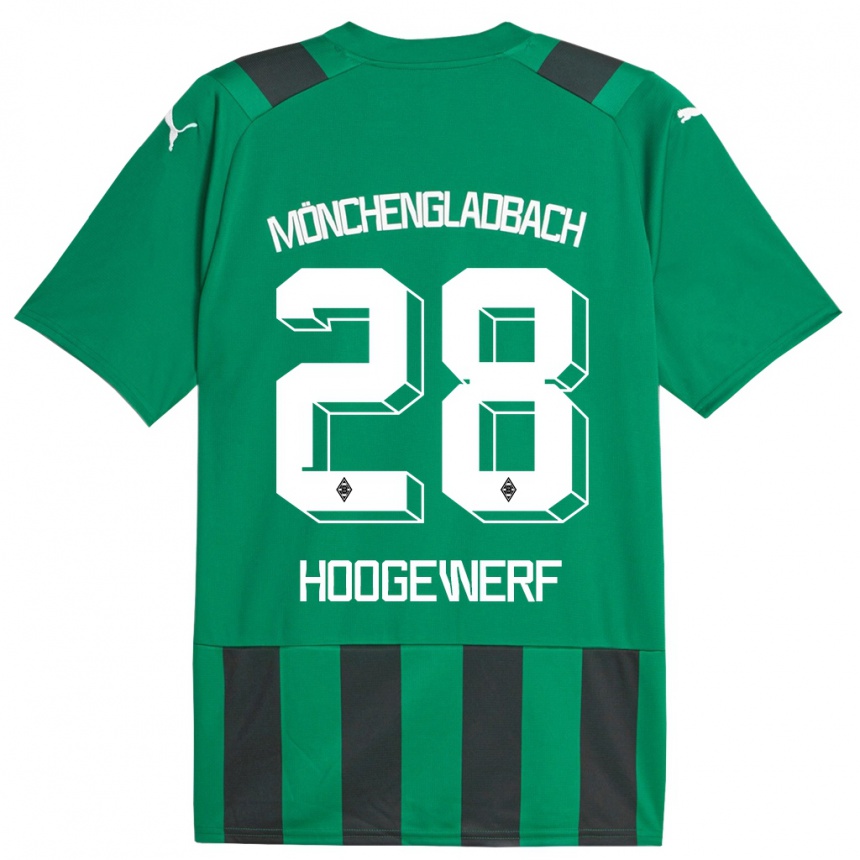 Hombre Fútbol Camiseta Dillon Hoogewerf #28 Verde Negro 2ª Equipación 2023/24 Perú