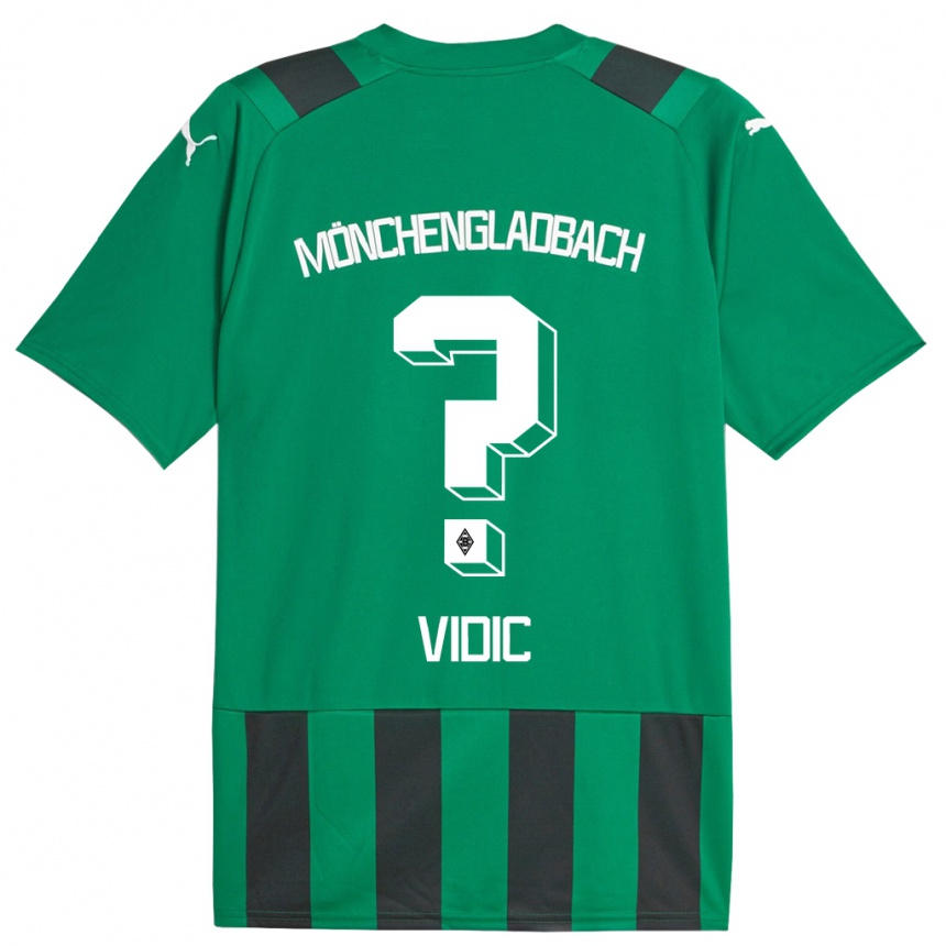 Hombre Fútbol Camiseta Nico Vidic #0 Verde Negro 2ª Equipación 2023/24 Perú