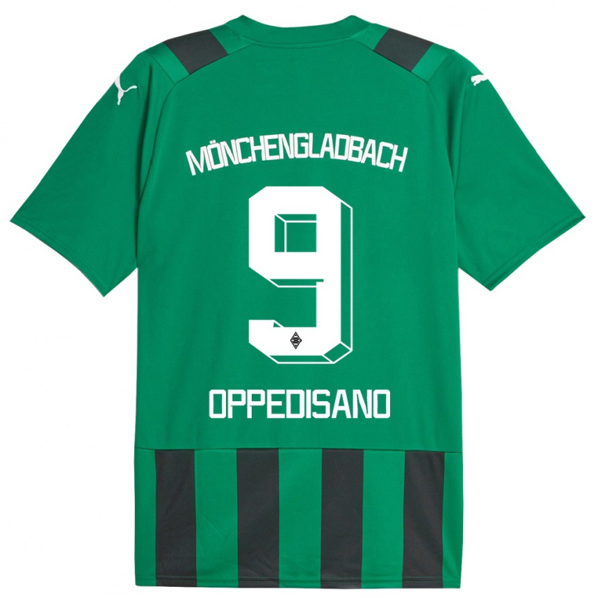 Hombre Fútbol Camiseta Valentina Oppedisano #9 Verde Negro 2ª Equipación 2023/24 Perú