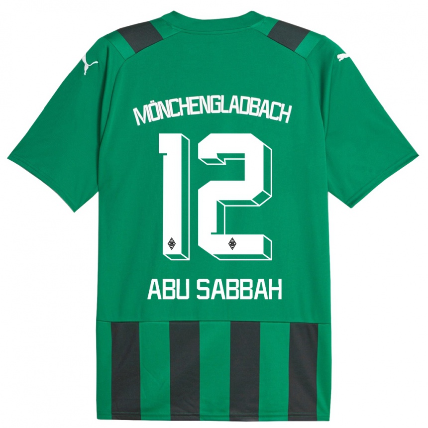 Hombre Fútbol Camiseta Sarah Abu Sabbah #12 Verde Negro 2ª Equipación 2023/24 Perú