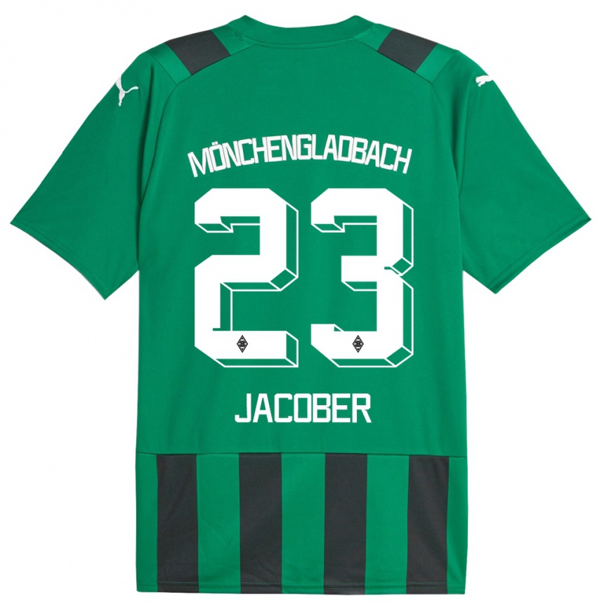 Hombre Fútbol Camiseta Magdalena Jacober #23 Verde Negro 2ª Equipación 2023/24 Perú