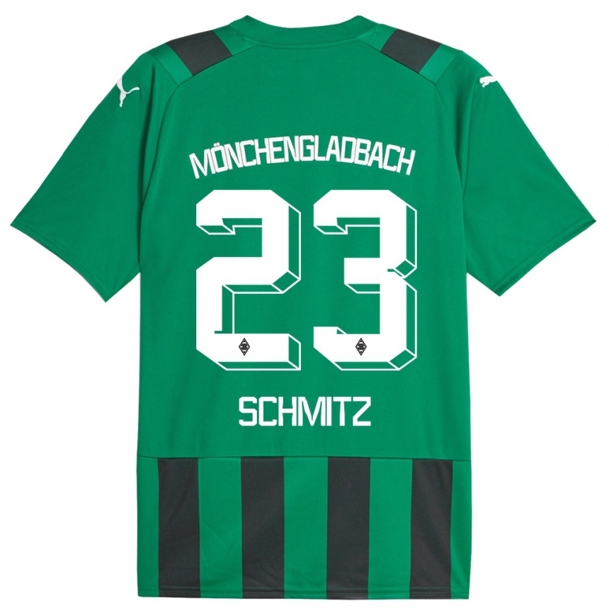 Hombre Fútbol Camiseta Sarah Schmitz #23 Verde Negro 2ª Equipación 2023/24 Perú