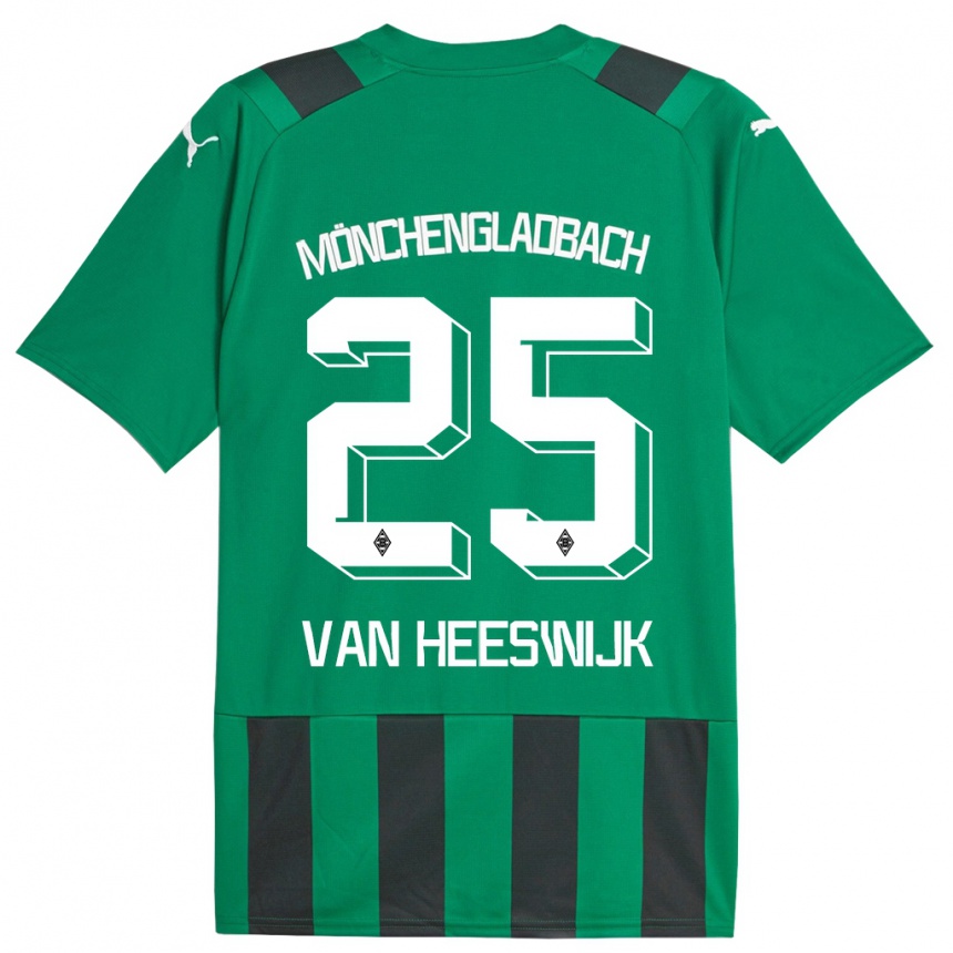 Hombre Fútbol Camiseta Amber Van Heeswijk #25 Verde Negro 2ª Equipación 2023/24 Perú