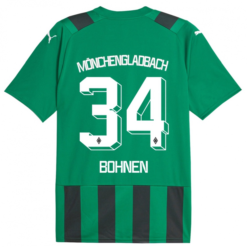 Hombre Fútbol Camiseta Bohnen #34 Verde Negro 2ª Equipación 2023/24 Perú