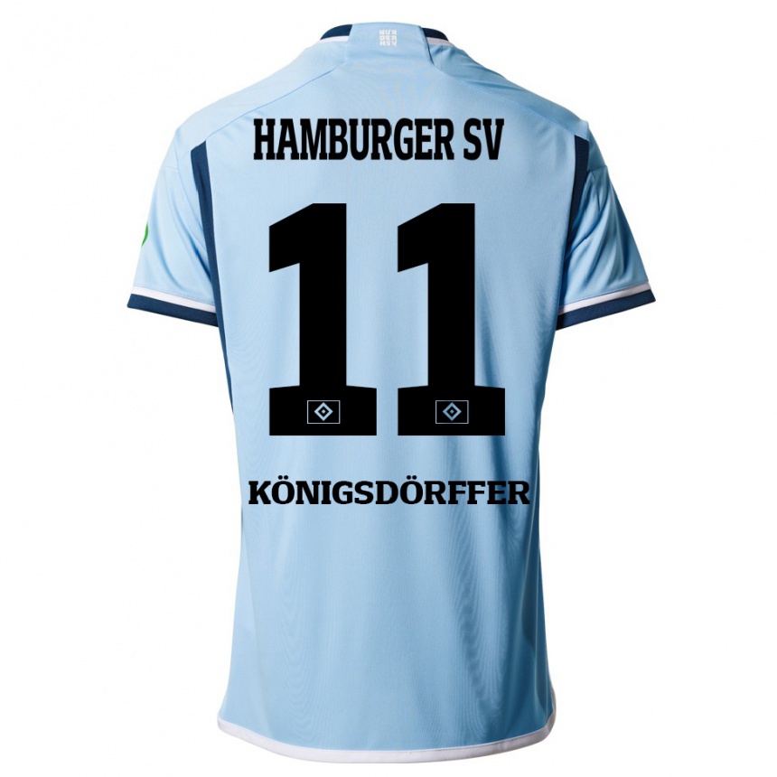 Hombre Fútbol Camiseta Ransford Königsdörffer #11 Azul 2ª Equipación 2023/24 Perú