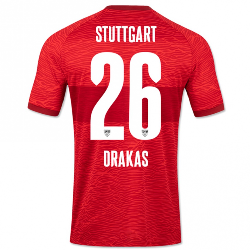 Hombre Fútbol Camiseta Babis Drakas #26 Rojo 2ª Equipación 2023/24 Perú