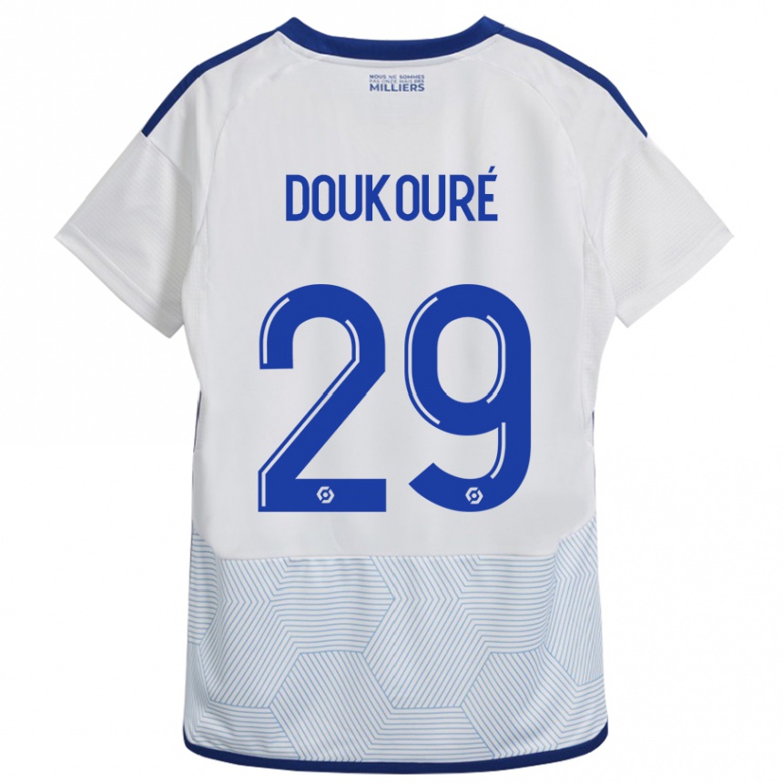 Hombre Fútbol Camiseta Ismaël Doukouré #29 Blanco 2ª Equipación 2023/24 Perú