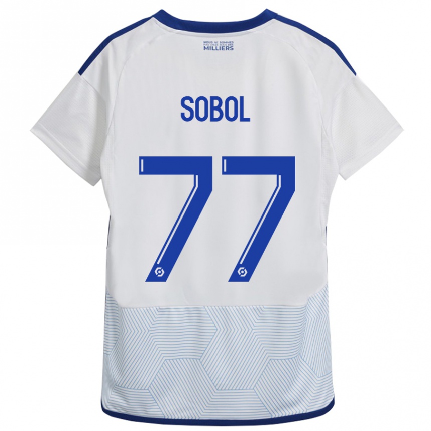 Hombre Fútbol Camiseta Eduard Sobol #77 Blanco 2ª Equipación 2023/24 Perú