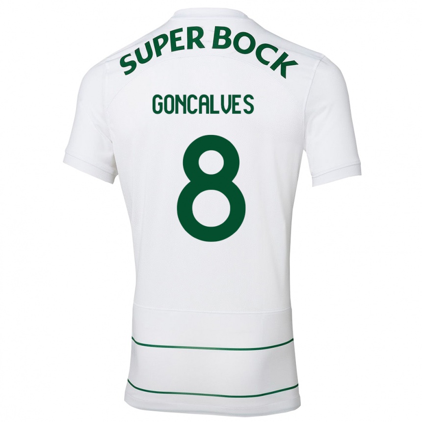 Hombre Fútbol Camiseta Pedro Gonçalves #8 Blanco 2ª Equipación 2023/24 Perú