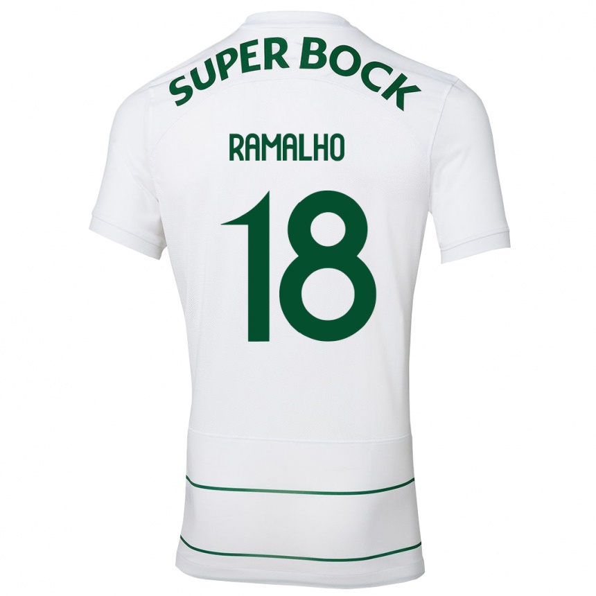 Hombre Fútbol Camiseta Inês Filipa Ramalho Gonçalves #18 Blanco 2ª Equipación 2023/24 Perú