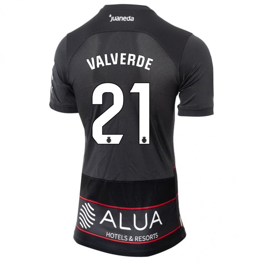 Hombre Fútbol Camiseta David Valverde #21 Negro 2ª Equipación 2023/24 Perú