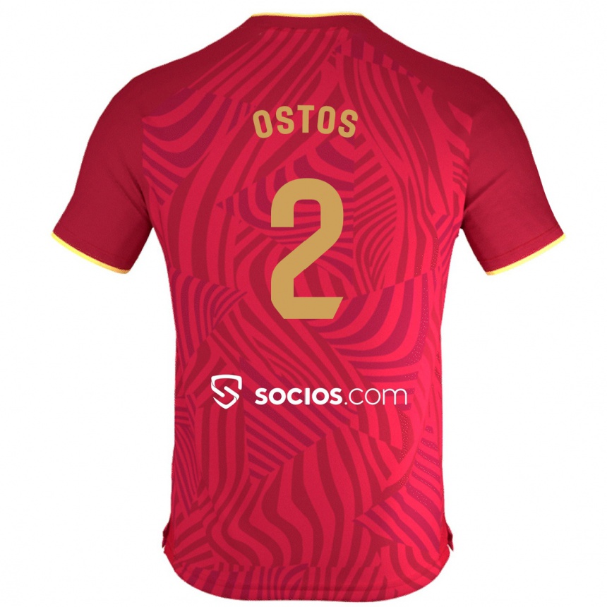 Hombre Fútbol Camiseta Fran Ostos #2 Rojo 2ª Equipación 2023/24 Perú