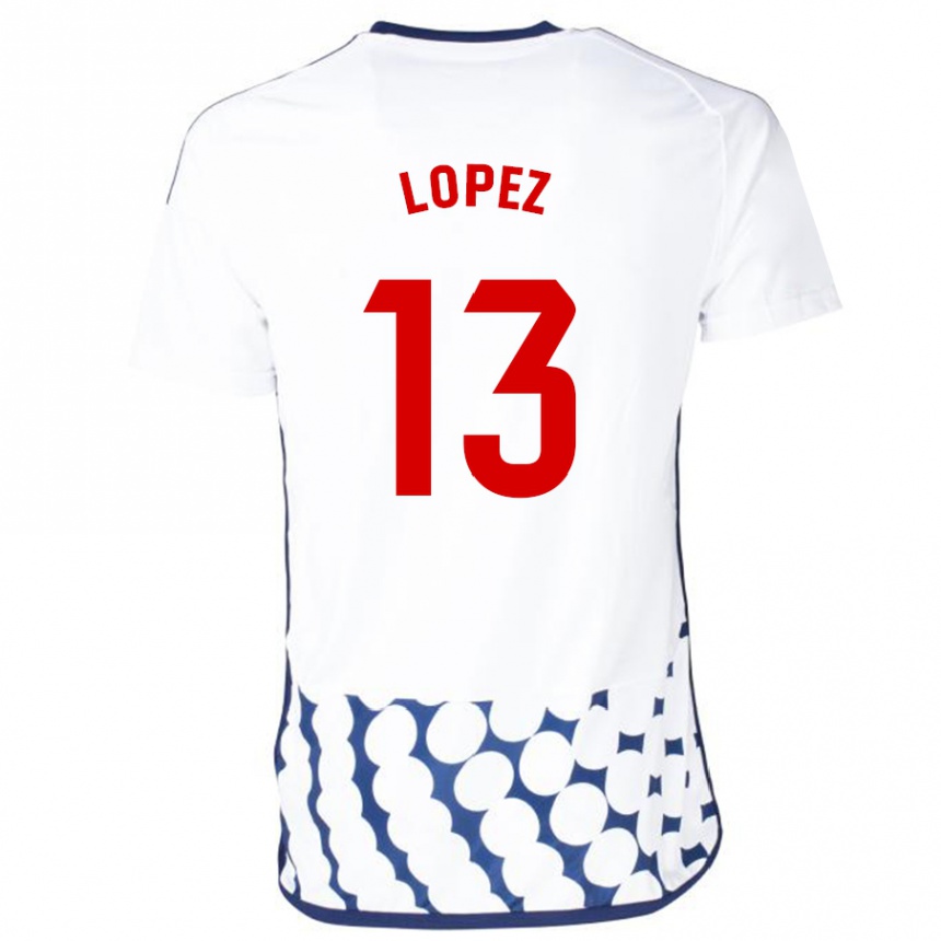 Hombre Fútbol Camiseta Luis López #13 Blanco 2ª Equipación 2023/24 Perú