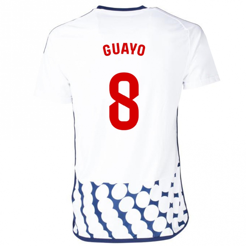 Hombre Fútbol Camiseta Guayo #8 Blanco 2ª Equipación 2023/24 Perú