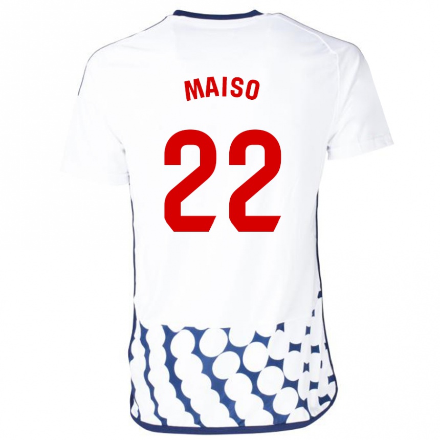 Hombre Fútbol Camiseta Álvaro Maiso #22 Blanco 2ª Equipación 2023/24 Perú