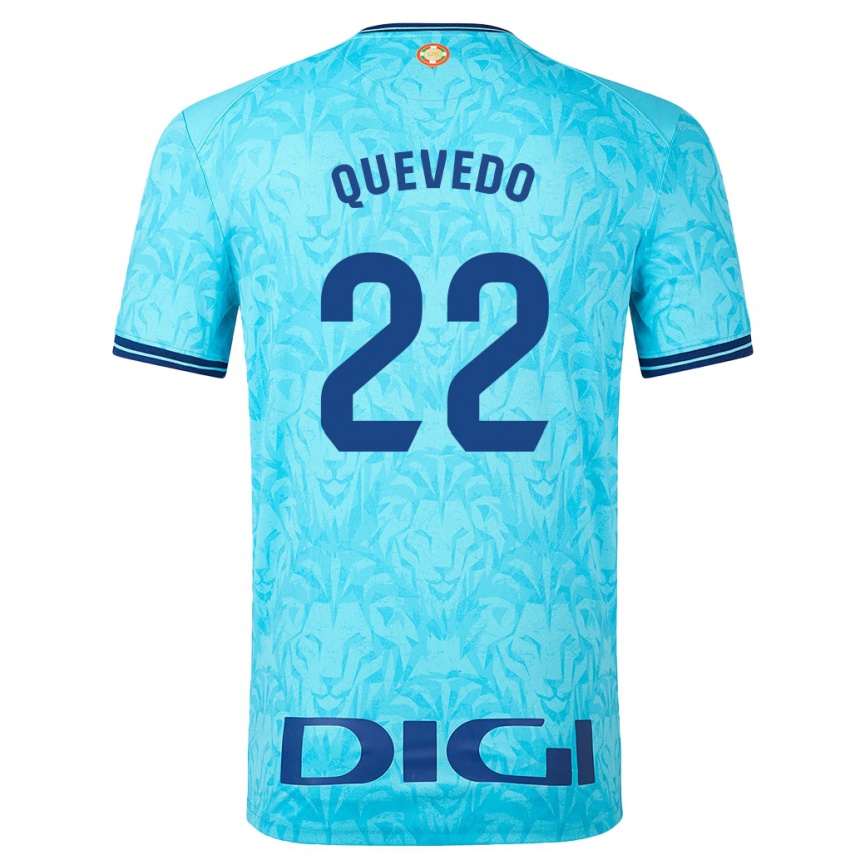 Hombre Fútbol Camiseta Ugaitz Quevedo #22 Cielo Azul 2ª Equipación 2023/24 Perú