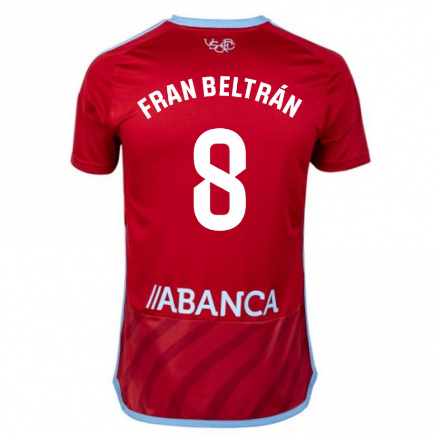 Hombre Fútbol Camiseta Fran Beltrán #8 Rojo 2ª Equipación 2023/24 Perú