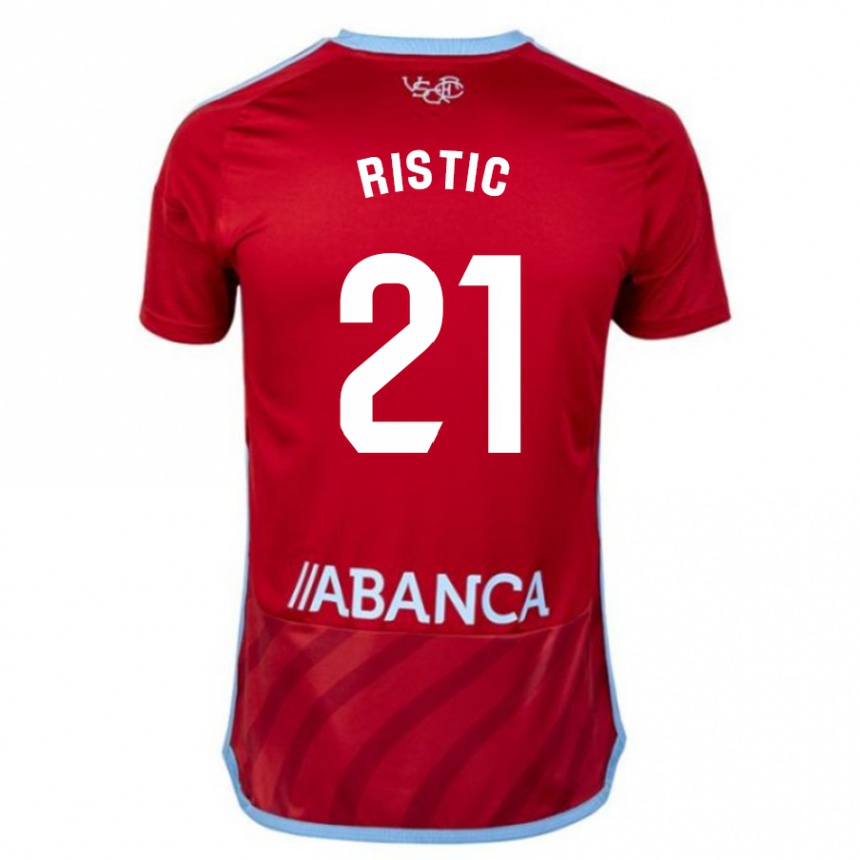 Hombre Fútbol Camiseta Mihailo Ristic #21 Rojo 2ª Equipación 2023/24 Perú