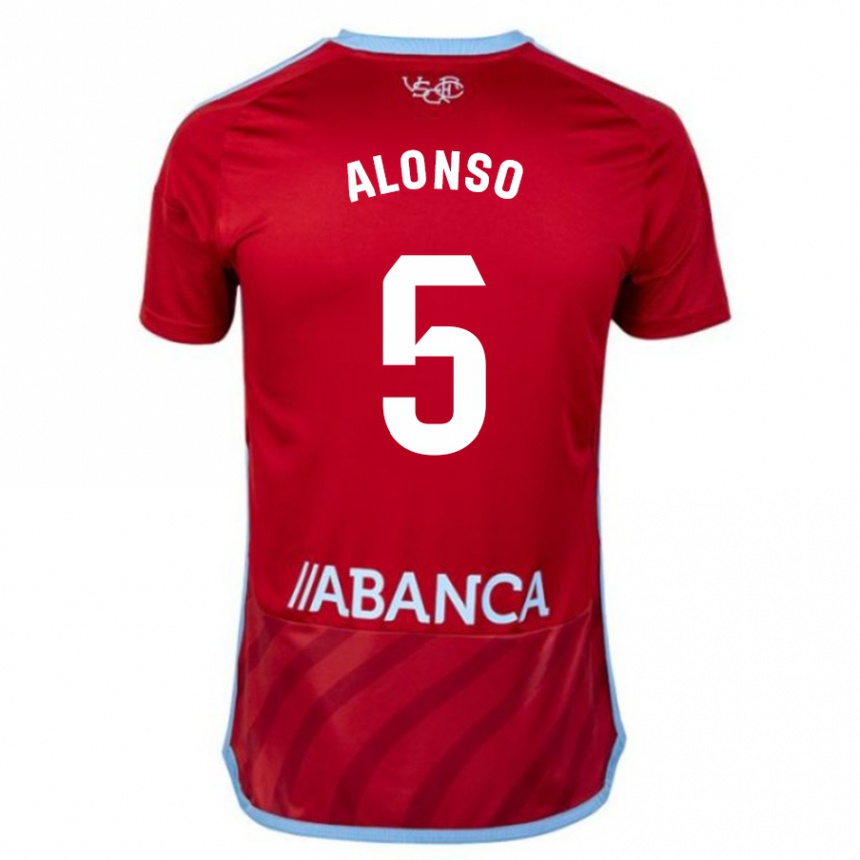 Hombre Fútbol Camiseta Gael Alonso #5 Rojo 2ª Equipación 2023/24 Perú