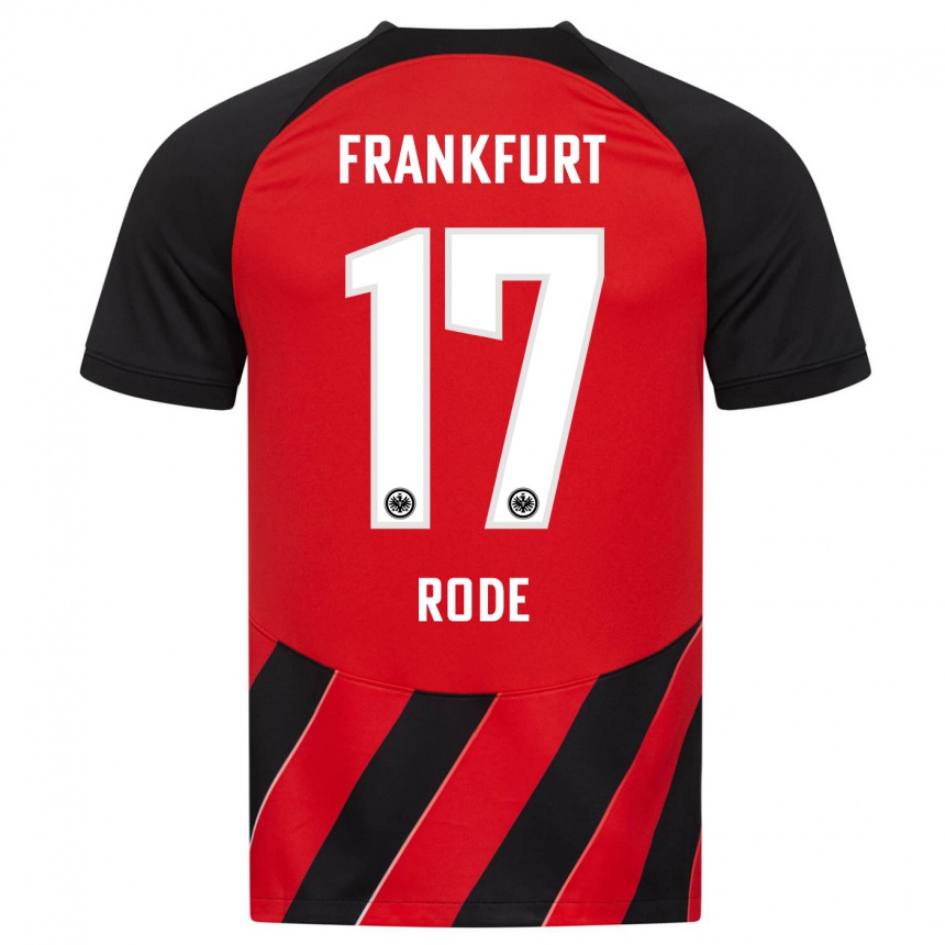 Mujer Fútbol Camiseta Sebastian Rode #17 Negro Rojo 1ª Equipación 2023/24 Perú