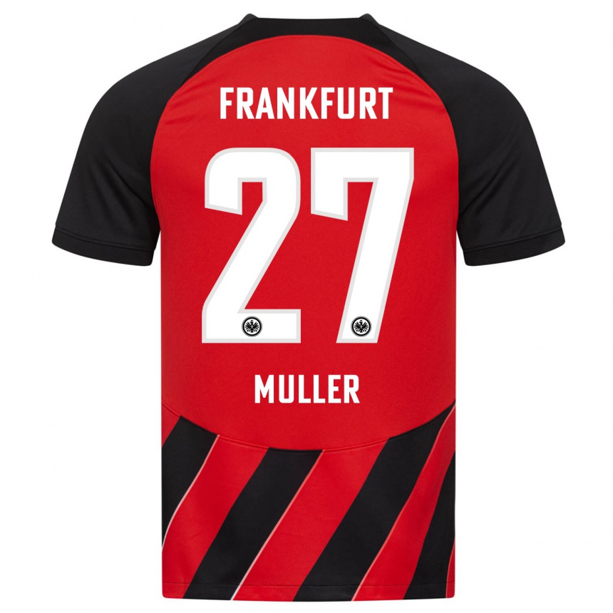 Mujer Fútbol Camiseta Mark Müller #27 Negro Rojo 1ª Equipación 2023/24 Perú