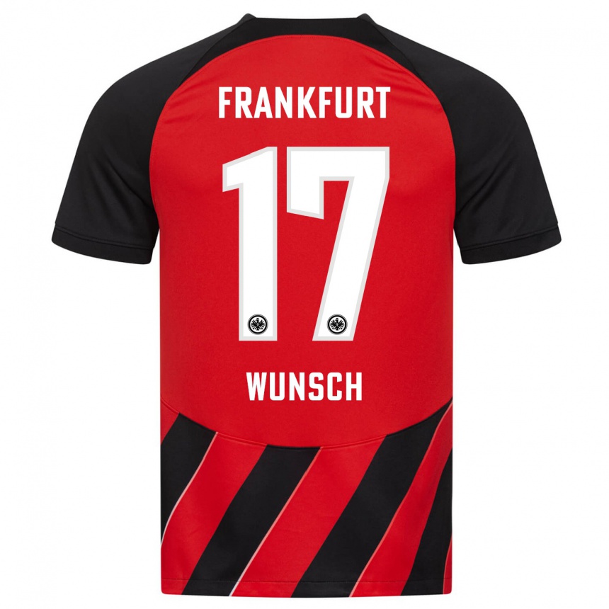 Mujer Fútbol Camiseta Paul Wünsch #17 Negro Rojo 1ª Equipación 2023/24 Perú