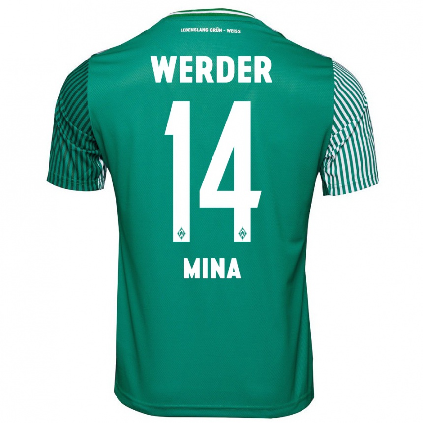 Mujer Fútbol Camiseta Johan Mina #14 Verde 1ª Equipación 2023/24 Perú