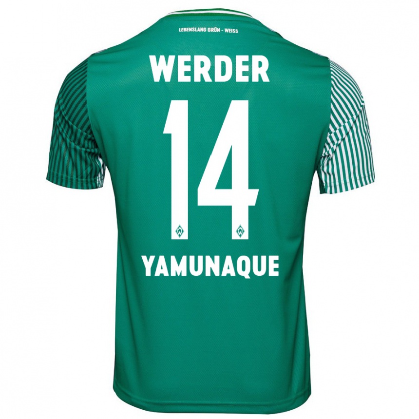 Mujer Fútbol Camiseta Rafael Pascual Ramirez Yamunaque #14 Verde 1ª Equipación 2023/24 Perú