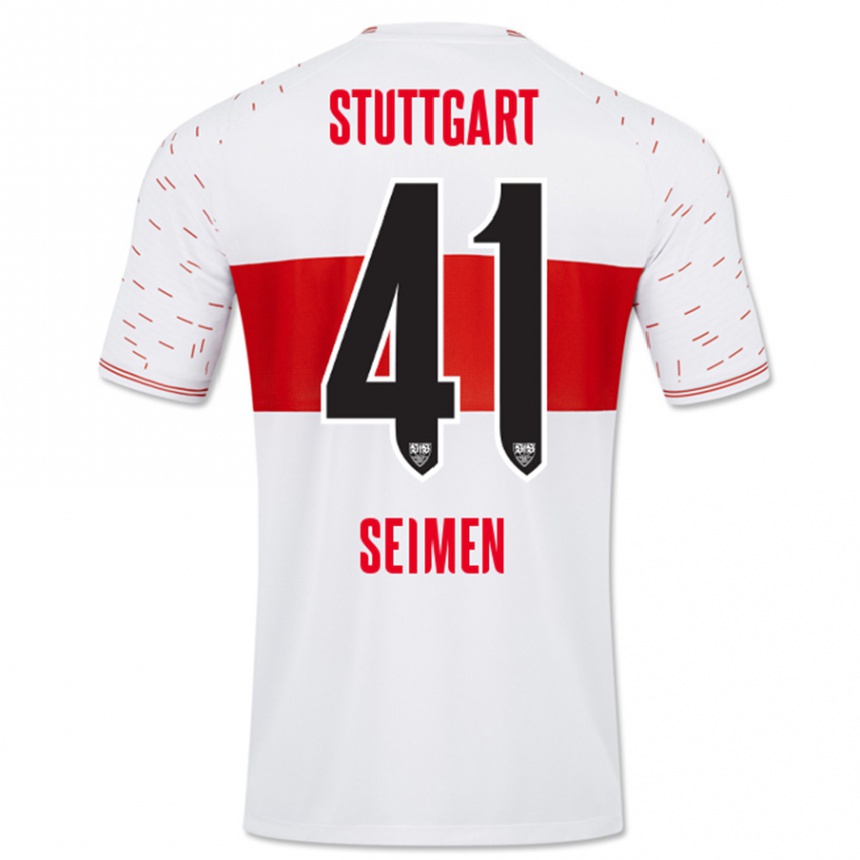 Mujer Fútbol Camiseta Dennis Seimen #41 Blanco 1ª Equipación 2023/24 Perú