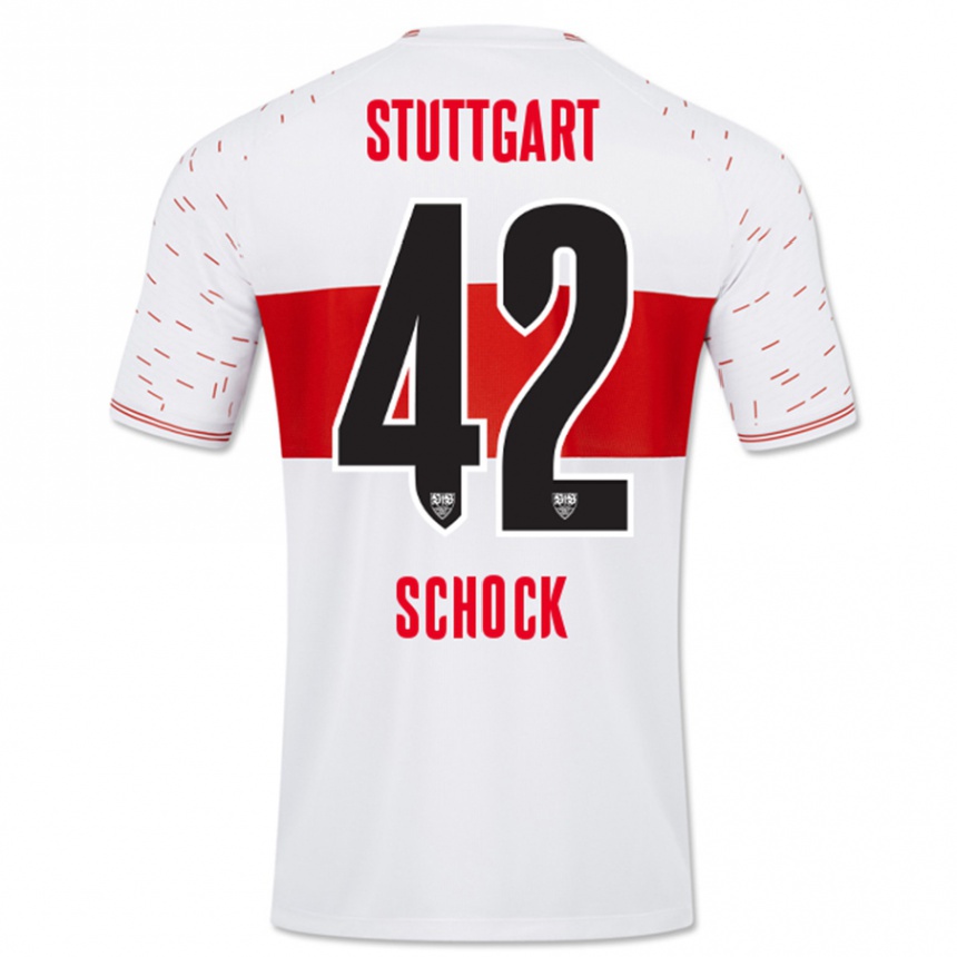 Mujer Fútbol Camiseta Florian Schock #42 Blanco 1ª Equipación 2023/24 Perú