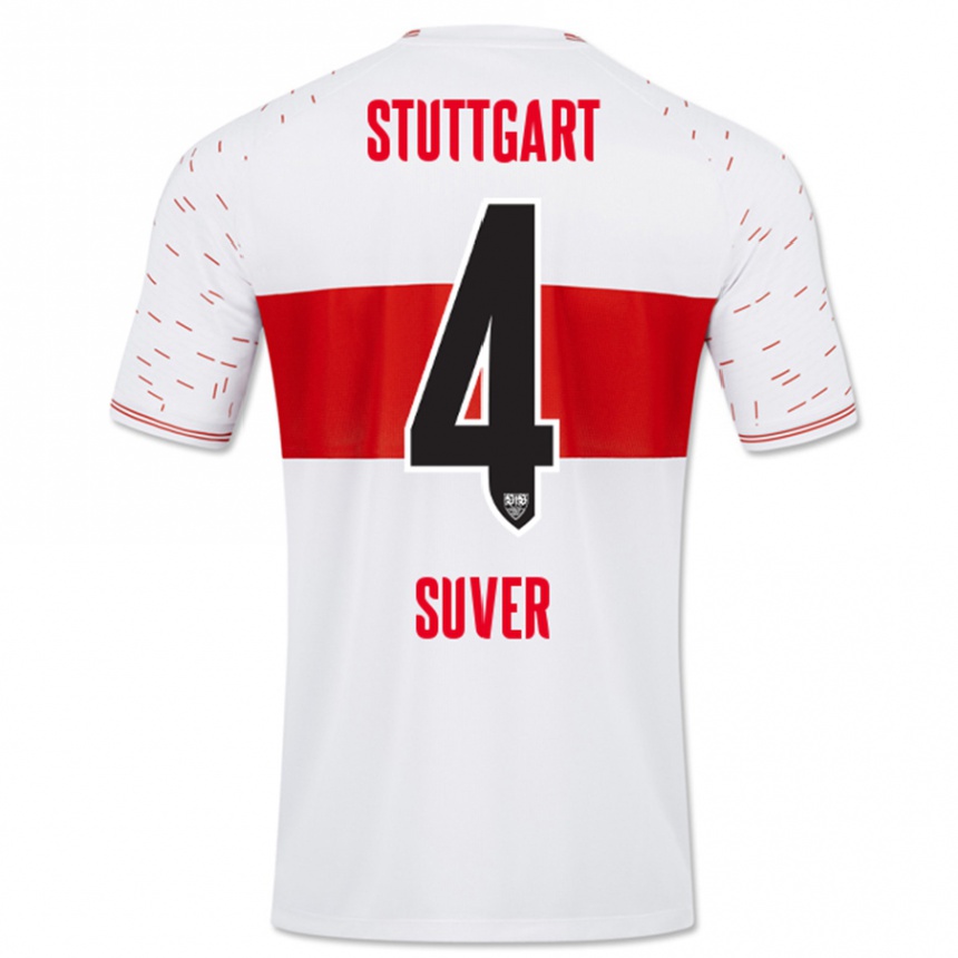 Mujer Fútbol Camiseta Jakov Suver #4 Blanco 1ª Equipación 2023/24 Perú