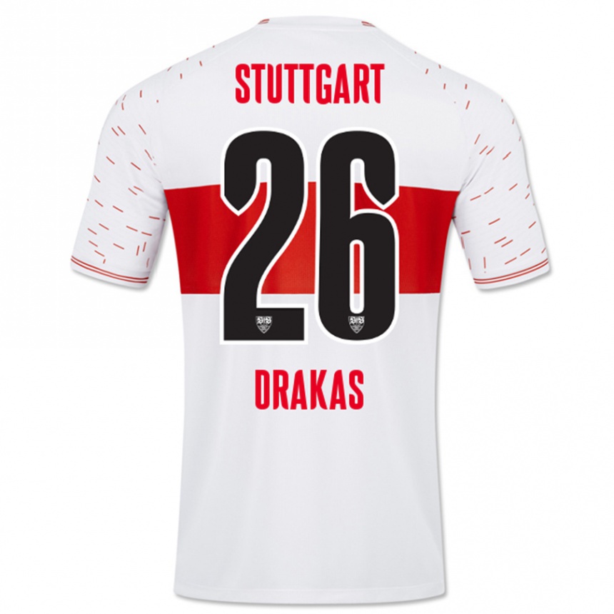 Mujer Fútbol Camiseta Babis Drakas #26 Blanco 1ª Equipación 2023/24 Perú