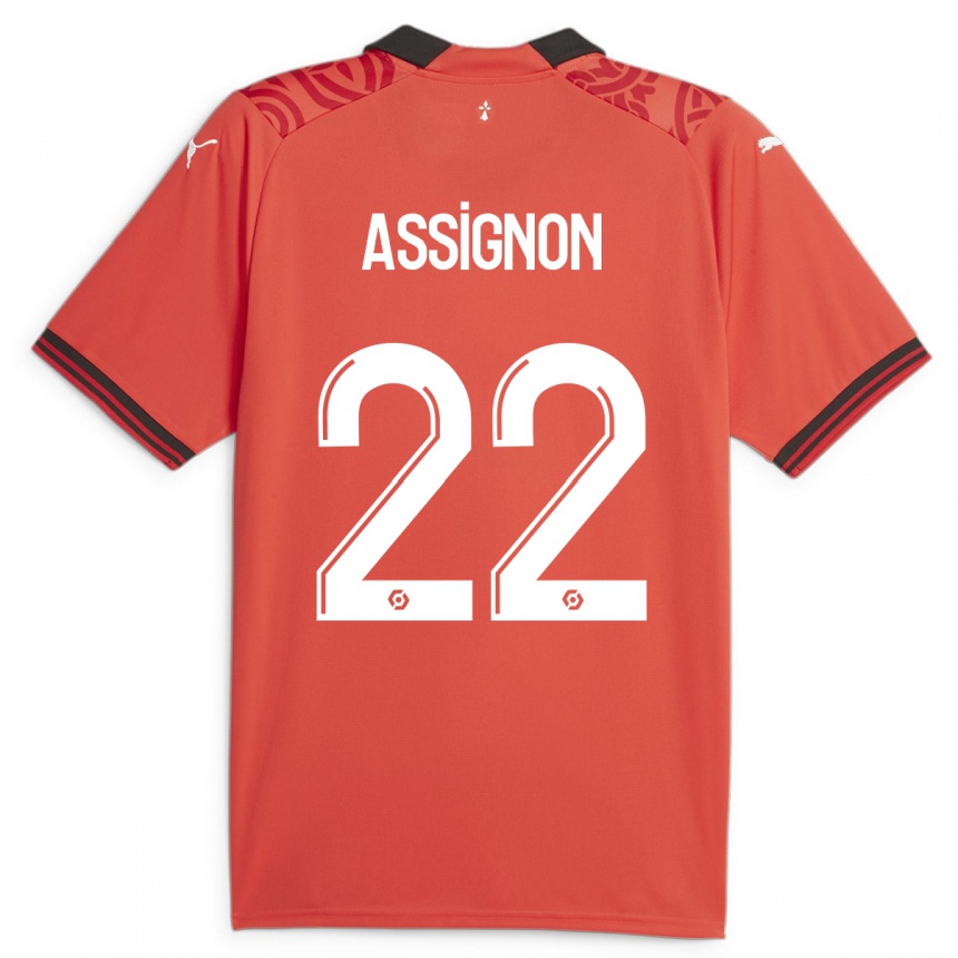 Mujer Fútbol Camiseta Lorenz Assignon #22 Rojo 1ª Equipación 2023/24 Perú