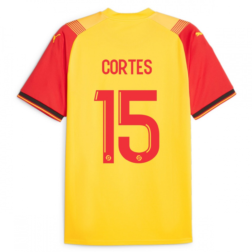 Mujer Fútbol Camiseta Óscar Cortés #15 Amarillo 1ª Equipación 2023/24 Perú