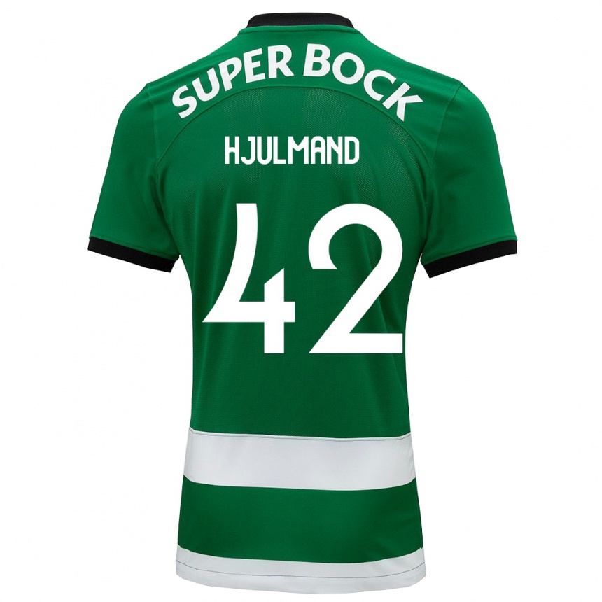 Mujer Fútbol Camiseta Morten Hjulmand #42 Verde 1ª Equipación 2023/24 Perú