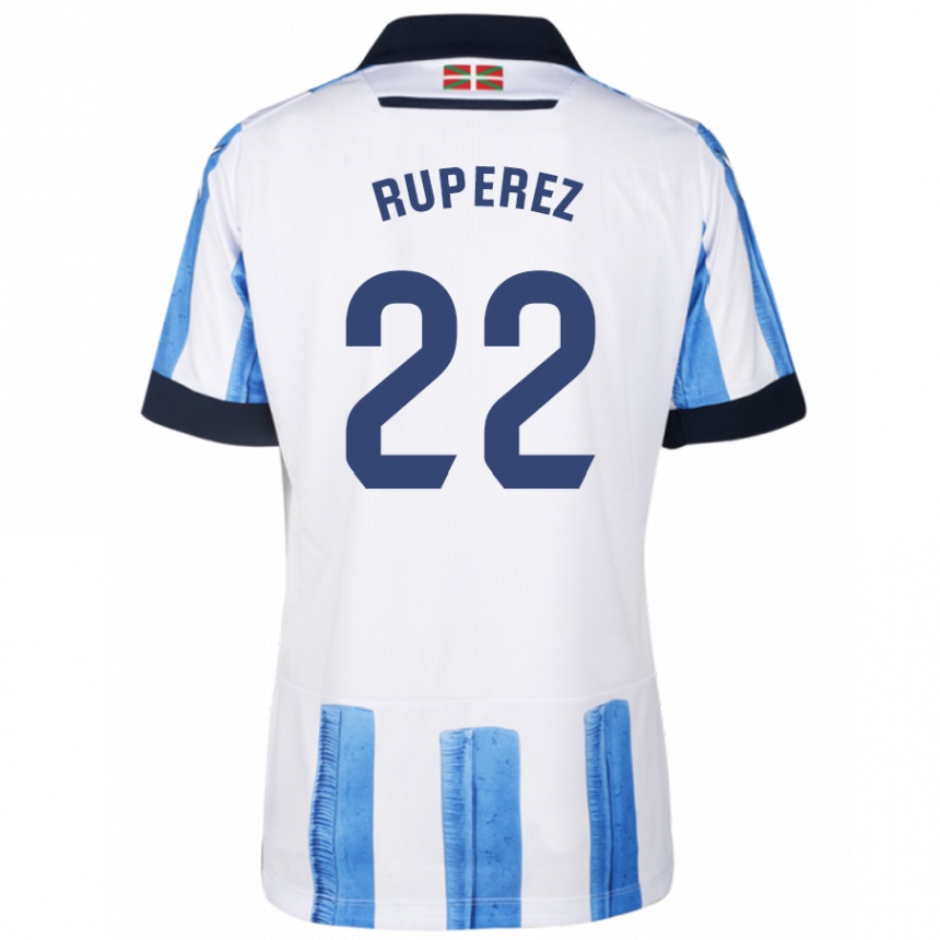 Mujer Fútbol Camiseta Iñaki Rupérez #22 Azul Blanco 1ª Equipación 2023/24 Perú